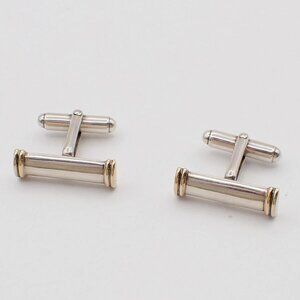Tiffany & Co. Logo Cufflinks Silver 925 Gold 725 02EG352